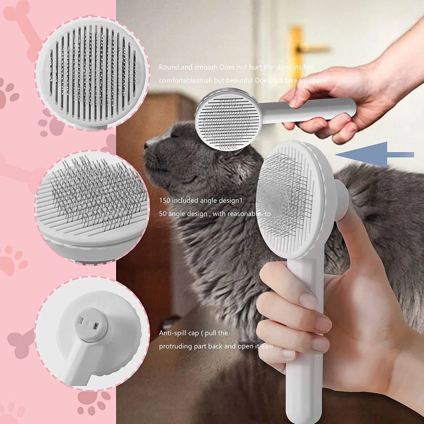 Effortless Cat Grooming Made Easy with Our One-Key Hair Removal Brush – Perfect for Cats and Dogs!