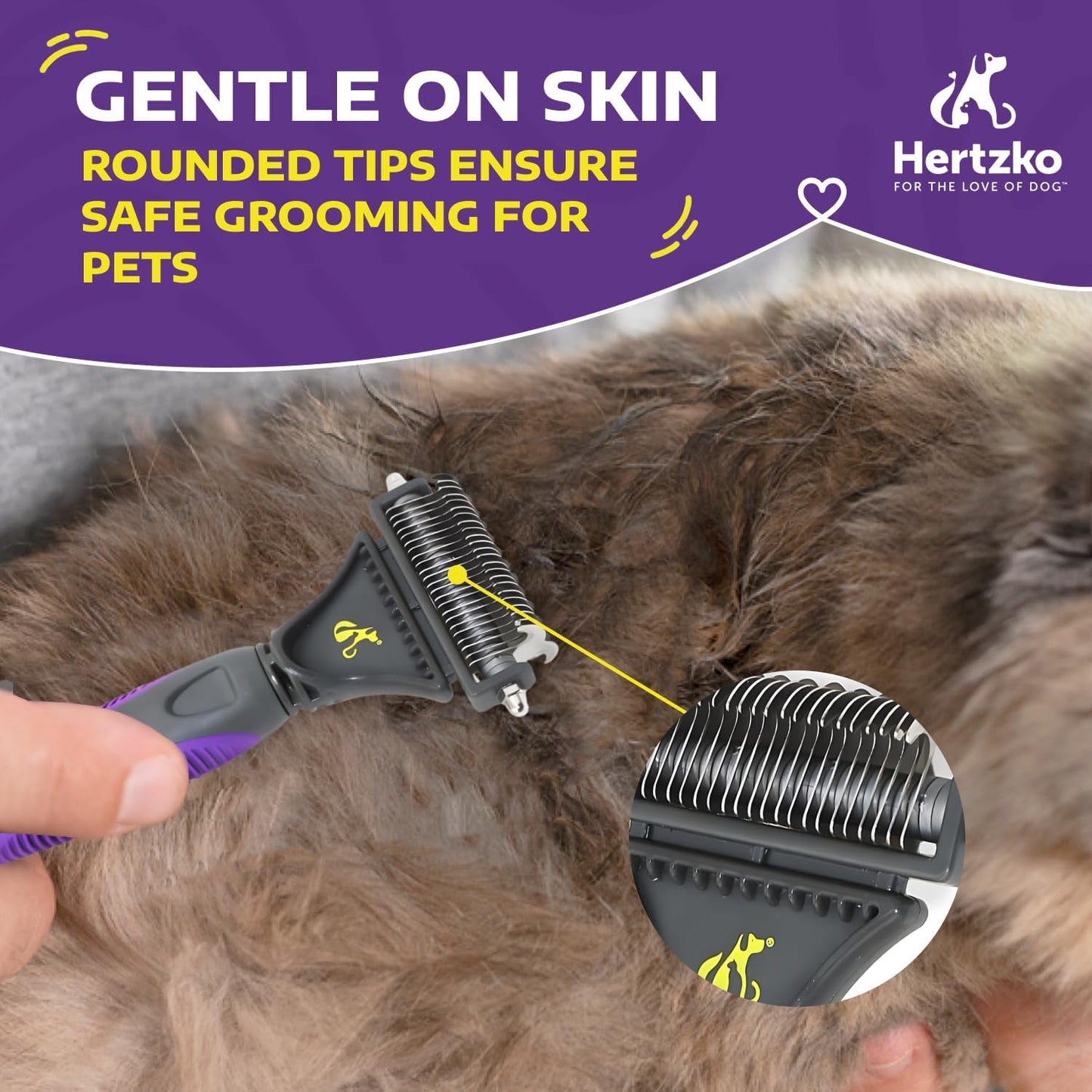 Transform Grooming Time into a Pampering Experience with Our Dual-Sided Dematting Comb for Dogs and Cats - Effortlessly Eliminate Tangles and Mats for Smooth, Silky Fur!