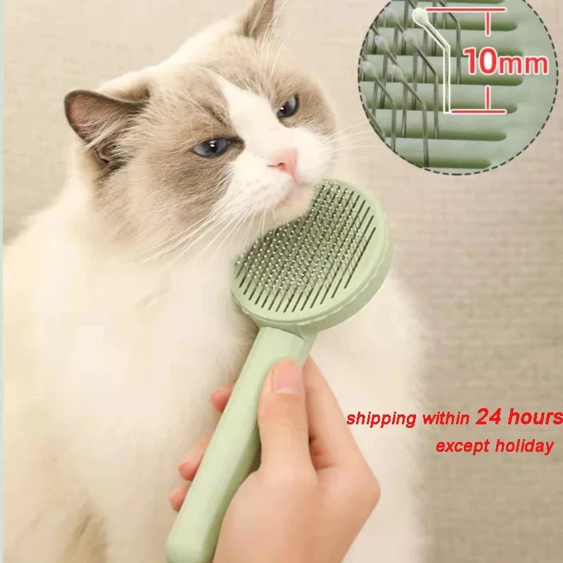 Effortless Cat Grooming Made Easy with Our One-Key Hair Removal Brush – Perfect for Cats and Dogs!