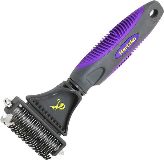 Transform Grooming Time into a Pampering Experience with Our Dual-Sided Dematting Comb for Dogs and Cats - Effortlessly Eliminate Tangles and Mats for Smooth, Silky Fur!