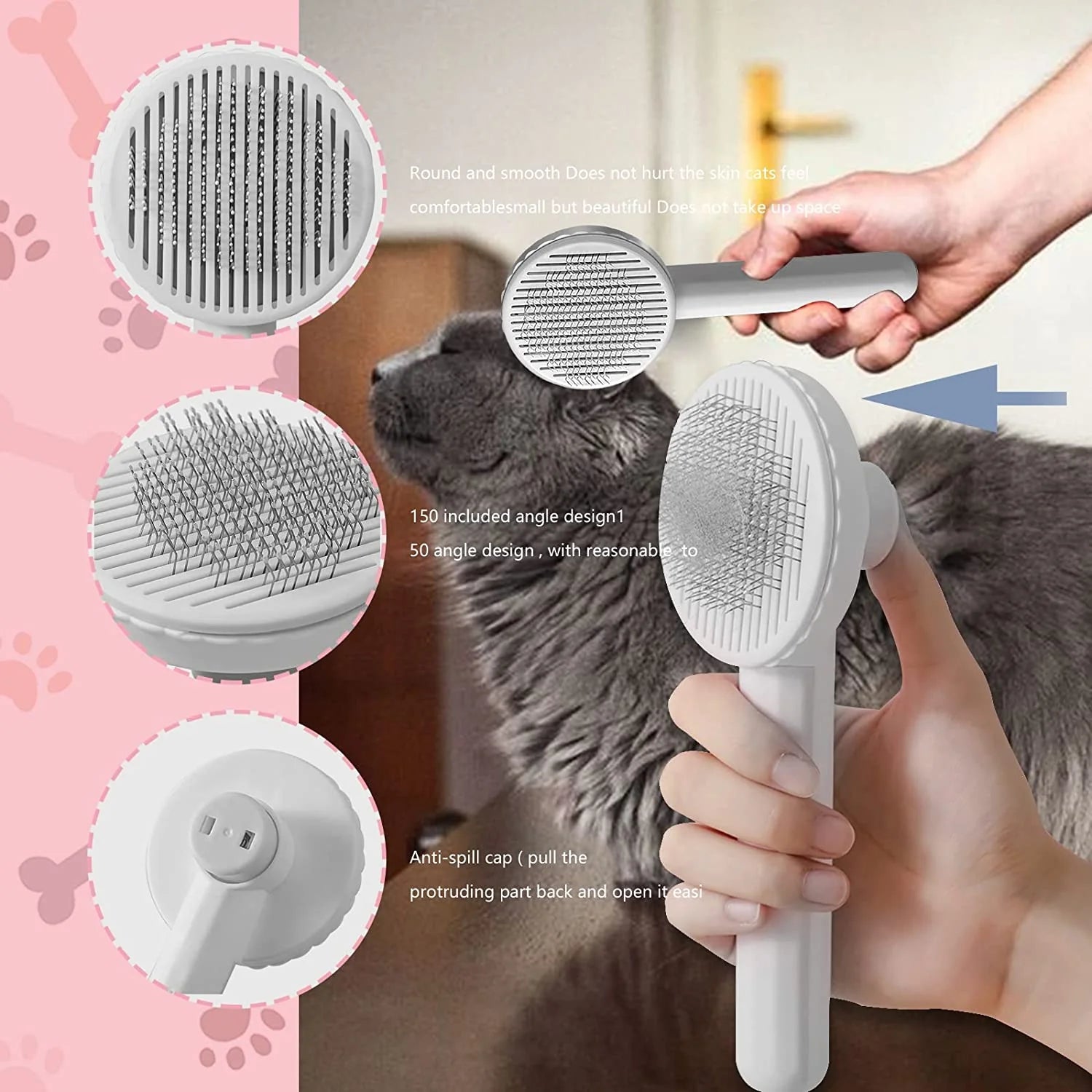 Effortless Cat Grooming Made Easy with Our One-Key Hair Removal Brush – Perfect for Cats and Dogs!